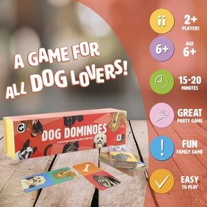 NWT DOG DOMINOES Picture Canine Breed Puppy Woof Ginger Fox Pet Match Game Night